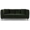 Homeroots 84" Dark Green Velvet Sofa With Black and Gold Legs 488835 - alternate 1