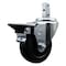 Service Caster 4'' Hard Rubber Wheel Swivel 3/4'' Square Stem Caster with Brake SCC-SQ20S414-HRS-PLB-34 - alternate 1