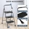 Wrightmaster 3-Step Lightweight Steel Step Stool, 9 ft. Reach with Safety Lock, 800 lb. Capacity, Black ZoroLDR-BT3S-BK - alternate 9
