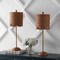 Jonathan Y Celerie 27.5" Coastal Bohemian Rattan/Iron Scalloped Buffet LED Table Lamp w/Pull Chain, Natural, 2PK JYL1138A-SET2 - alternate 10