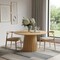Homeroots 52" Brown Solid Wood Pedestal Base Round Top Dining Table 721012 - alternate 4