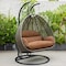Leisuremod Charcoal Wicker Hanging 2 person Egg Swing Chair, Brown ESCCH-57BR - alternate 6