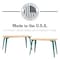 Orison Office 24x48 Mid Century Modern Desk, Teal / Platinum Oak 25789 - alternate 10