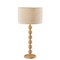 Homeroots 28" Brown Solid Wood Candlestick Table Lamp With Off White Drum Shade 524632 - alternate 1