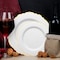 Smarty Had A Party White with Gold Rim Round Blossom Plastic Dinnerware Set (120 Dinner Plates+120 Salad Plates), 240PK 4840WHG-VP-CASE - alternate 1