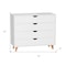 Homeroots 35" White And Natural Wood Four Drawer Dresser 489233 - alternate 6