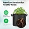 Ipower 2 Gallon Grow Bags, Garden Planting Nonwoven Fabric Pots with Reinforced Handle, 5PK GLGROWBAG2X5BLKV5 - alternate 6