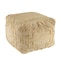 Homeroots 18" Natural Jute Blend Cube Quatrefoil Pouf Ottoman 551562 - alternate 9