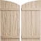Ekena Millwork Riverwood 4 Board Joined Board-n-Batten w/Elliptical Top Faux Wood Shutters, 22W x 62H, PR SHUBJL22X62RWPR - alternate 1