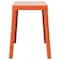 Leisuremod Tresse Stackable Plastic Square Dining Stool with Wicker Seat, Orange TS12OR - alternate 6