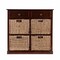Homeroots Mahogany and Seagrass Basket Storage Shelving Unit 401703 - alternate 4