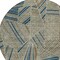 Homeroots 8' Taupe Blue And Beige Round Geometric Washable Indoor Outdoor Area Rug 594817 - alternate 8
