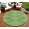 Homeroots 8' Green And Ivory Round Geometric Washable Indoor Outdoor Area Rug 598564 - alternate 1