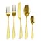 Megachef Gibbous 20 Piece Flatware Utensil Set, Stainless Steel Service for 4 in in Gold MCFW-GIBBOUS-GOLD - alternate 6