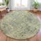 Homeroots 8' Pewter And Beige Round Abstract Washable Indoor Outdoor Area Rug 630533 - alternate 6