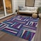 Homeroots 5' X 8' Purple Ivory And Teal Blue Geometric Washable Indoor Outdoor Area Rug 598293 - alternate 9