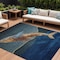 Homeroots 8' X 10' Blue And Brown Animal Print Washable Indoor Outdoor Area Rug 630966 - alternate 1