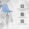 Leisuremod Cresco Acrylic Barstool - Modern ABS Plastic Counter Stool with Steel Legs & Footrest CRBL-30TBU - alternate 9