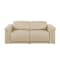 Homeroots 73in Cream and Black Italian Leather Power Reclining Loveseat 720483 - alternate 1