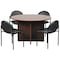Boss Office Products BOSS 42" Round Table (Mahogany Finish) Set with (4) Armless Chairs in Black Vinyl GroupC-M - alternate 1