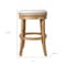Homeroots 30" Sand and Oak Fabric and Solid Wood Backless Bar Height Swivel Bar Chair 632386 - alternate 5