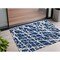 Homeroots 2' X 3' Navy and Ivory Abstract Washable Non Skid Indoor Outdoor Area Rug 559631 - alternate 1