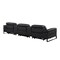 Homeroots 129" Black Top Grain Leather Reclining Metal USB Sofa 720342 - alternate 9