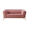 Homeroots Stylish Pink Velvet Loveseat With Diamond Tufts 480894 - alternate 8