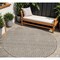 Homeroots 8' Brown And Beige Round Geometric Washable Indoor Outdoor Area Rug 594457 - alternate 1