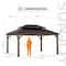 Sunjoy 12 ft. x 16 ft. Wood Gazebo, Outdoor Patio Steel Hardtop Gazebo, Cedar Framed Wooden Gazebo A1020326H0 - alternate 16