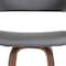 Homeroots 26" Gray And Wood Brown Faux Leather Swivel Counter Height Bar Chair 534466 - alternate 9