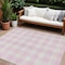 Homeroots 8' X 10' Pink And Gray Plaid Washable Indoor Outdoor Area Rug 595424 - alternate 1