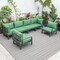 Leisuremod Hamilton 6-Piece Aluminum Patio Conversation Set With Cushions, Green HSBL-6G - alternate 9
