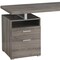 Homeroots 60" Taupe and Silver Computer Desk With Two Drawers 333385 - alternate 5