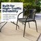 Flash Furniture Square Table Set, Aluminum, Glass, Metal, Plastic, Rattan, Clear TLH-073SQ-037BK4-GG - alternate 18