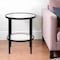 Homeroots 24" Black And Clear Glass And Steel Round End Table With Shelf 544167 - alternate 1