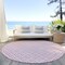 Homeroots 8' Pink And Ivory Round Geometric Washable Indoor Outdoor Area Rug 614769 - alternate 5