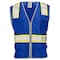 Dome75 Hi-Vis Safety Vest 4X/5X Class Non-ANSI/Enhanced Visibility , Zipper 6 Pockets, 2 Mic Tab DV2183 - alternate 1