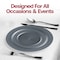 Smarty Had A Party 7.5" Matte Charcoal Gray Round Disposable Plastic Appetizer/Salad Plates (120 Plates), 120PK 4857CHGR-CASE - alternate 9