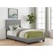 Homeroots Solid Wood Twin Gray Upholstered Faux Leather Bed 333283 - alternate 5
