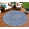 Homeroots 8' Blue And Gray Round Medallion Washable Indoor Outdoor Area Rug 616264 - alternate 1