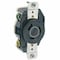 Leviton Flanged Locking Receptacle, L7-20R, 20 A, 277V AC, Single Phase, 2 Pole, Flush Mount, Black 2330 - alternate 1