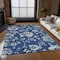 Homeroots 10' X 14' Navy Blue And Gray Floral Washable Indoor Outdoor Area Rug 589487 - alternate 9