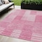 Homeroots 5' X 8' Pink And Blush Striped Washable Indoor Outdoor Area Rug 581660 - alternate 1