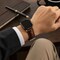 Elegani Ostrich-Embossed Leather Band Compatible with Apple Watch 38mm, Brown, Rose Gold Buckle LAT3-BRN-RGD-38 - alternate 4