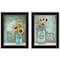 Homeroots Set Of Two Enjoy the Little Things or Happiness 2 Black Framed Print Wall Art, 2PK 406118 - alternate 1