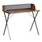Homeroots 39" Brown and Black Wood and Metal X-Shape Computer Desk 568037 - alternate 8