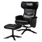 Baxton Studio Elwood Modern Black Faux Leather 2-Piece Lounge Chair and Footrest Set 251-14141-ZORO - alternate 1