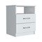 Homeroots 20" White Wood Two Drawer Nightstand 543679 - alternate 10