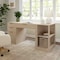 Martha Stewart Kayden Single-Drawer Desk w/2 Tier Shelf and 3 Drawer File Cabinet in Light Natural w/Gold Hardware KHO-23042-TBSFFC-LNT-GLD-MS - alternate 10